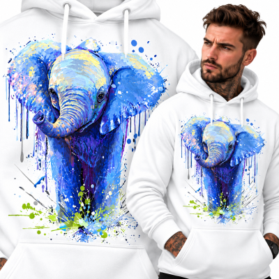 BLUZA Z KAPTUREM  ZWIERZĘTA   SŁOŃ 1